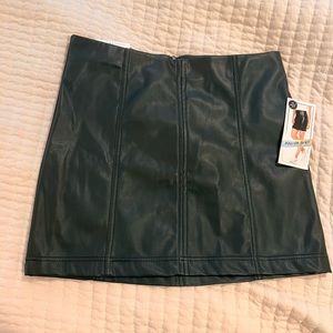 Dark green leather skirt